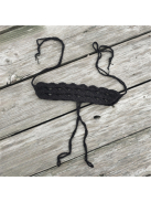 Horgolt mezítlábas fekete lábfejdísz 