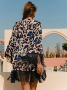  Blue Panther Beach szett - Egyrészes alakformáló fürdőruha + strandkimonó