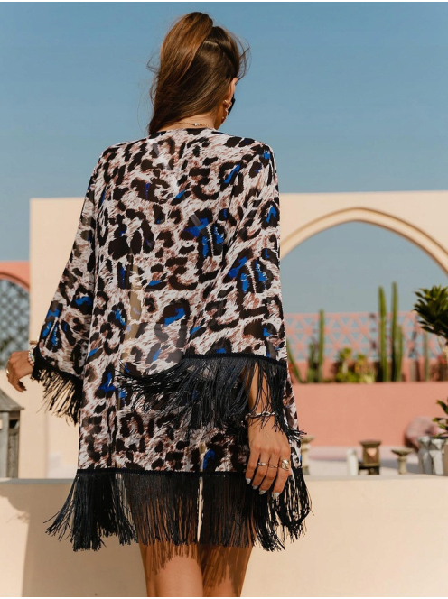  Blue Panther Beach szett - Egyrészes alakformáló fürdőruha + strandkimonó