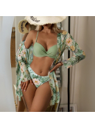 Pastel Paradise - 2 részes bikini szett strandkimonóval -  Világoszöld