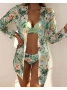 Pastel Paradise - 2 részes bikini szett strandkimonóval -  Világoszöld