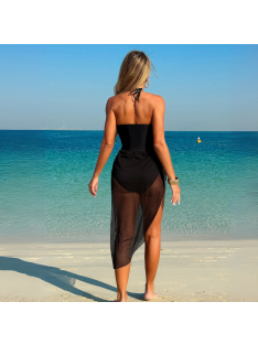   Midnight Roses | Kétrészes beach szett | Egyrészes fürdőruha strandszoknyával