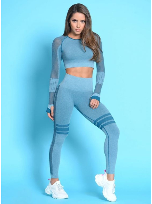 Magnifiqua  Hosszú Ujjú, Fitness edzőszett (világoskék)