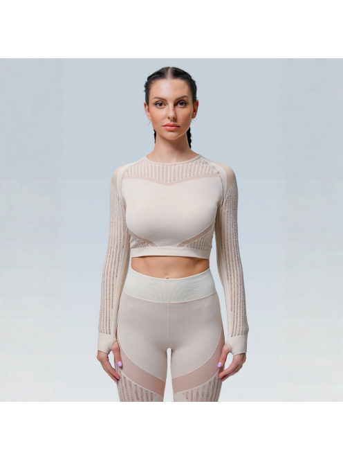 Second Skin  Hosszú Ujjú, Fitness edzőszett (bézs)