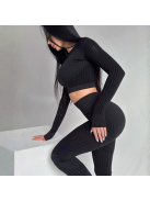 Second Skin  Hosszú Ujjú, Fitness edzőszett (fekete)