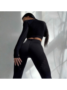 Second Skin  Hosszú Ujjú, Fitness edzőszett (fekete)