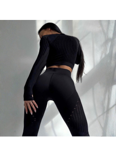 Second Skin  Hosszú Ujjú, Fitness edzőszett (fekete)