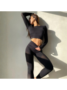 Second Skin  Hosszú Ujjú, Fitness edzőszett (fekete)