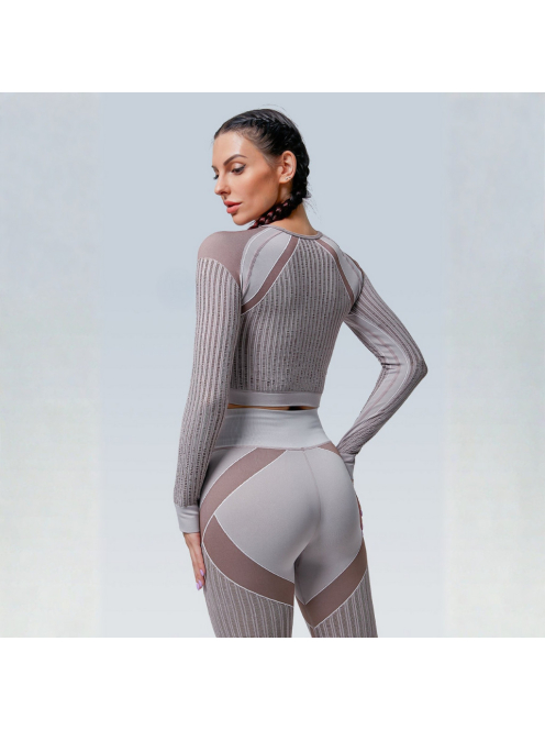 Second Skin  Hosszú Ujjú, Fitness edzőszett (karamell)