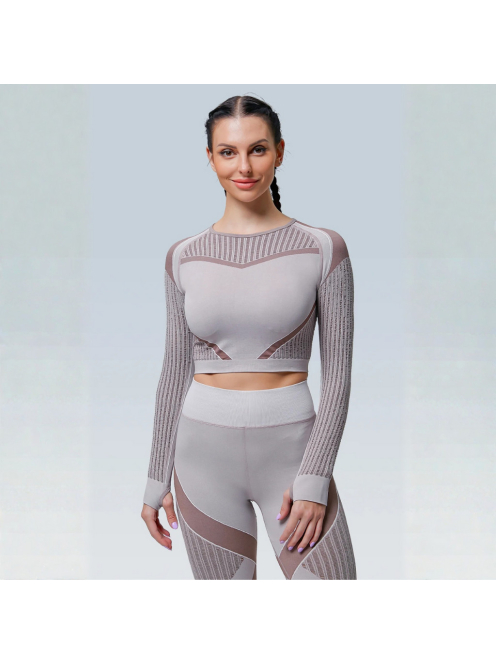 Second Skin  Hosszú Ujjú, Fitness edzőszett (karamell)