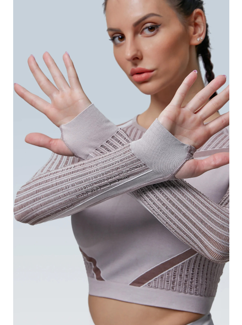 Second Skin  Hosszú Ujjú, Fitness edzőszett (karamell)