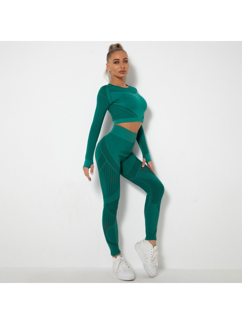 Second Skin  Hosszú Ujjú, Fitness edzőszett (smaragdzöld)