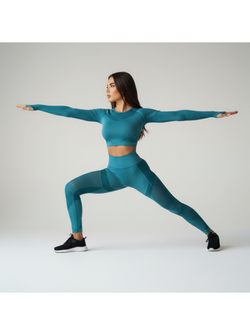 Second Skin  Hosszú Ujjú, Fitness edzőszett (smaragdzöld)