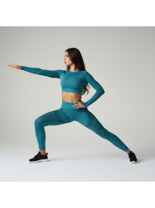 Second Skin  Hosszú Ujjú, Fitness edzőszett (smaragdzöld)