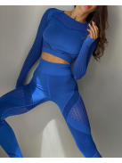 Second Skin 2 részes hosszú ujjú edzőszett (kék)