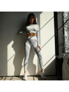 Second Skin  Hosszú Ujjú, Fitness edzőszett (világosszürke)