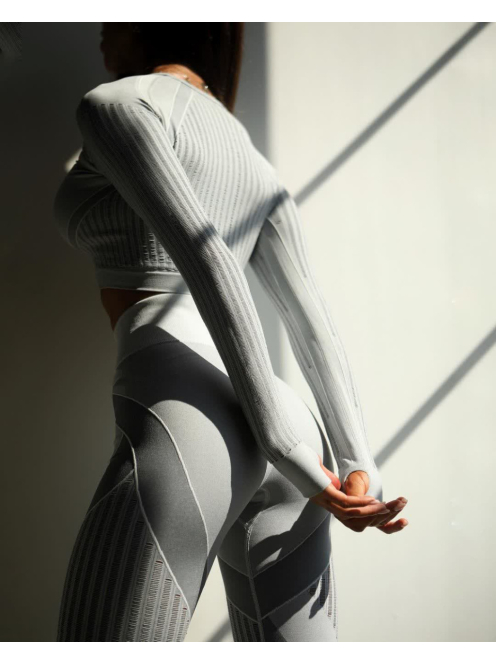 Second Skin  Hosszú Ujjú, Fitness edzőszett (világosszürke)