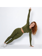 Second Skin 2 részes hosszú ujjú edzőszett (olivazöld)