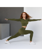 Second Skin 2 részes hosszú ujjú edzőszett (olivazöld)