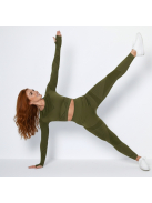 Second Skin 2 részes hosszú ujjú edzőszett (olivazöld)