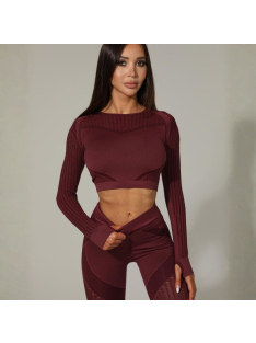 Second Skin  Hosszú Ujjú, Fitness edzőszett (bordó)