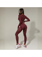 Second Skin  Hosszú Ujjú, Fitness edzőszett (bordó)