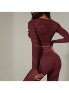 Second Skin  Hosszú Ujjú, Fitness edzőszett (bordó)