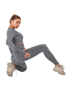 Warrior 2 részes technikai Hosszú Ujjú, Fitness edzőszett (grafitszürke)
