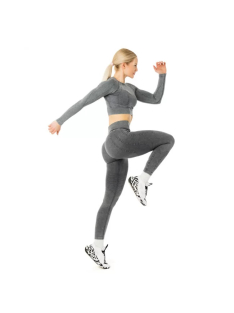   OnDuty női Fitness Edzőszett | Leggings & Hosszú Ujjú, Fitness felső (antracit)