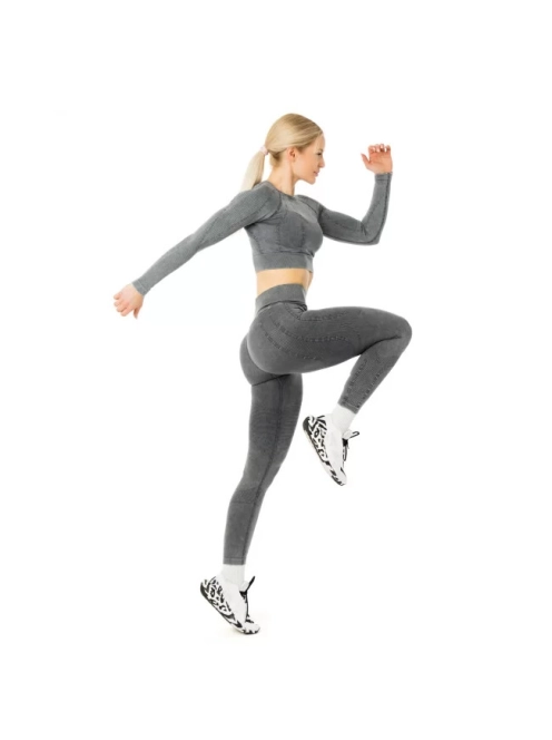 OnDuty női Fitness Edzőszett | Leggings & Hosszú Ujjú, Fitness felső (antracit)