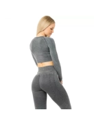 OnDuty női Fitness Edzőszett | Leggings & Hosszú Ujjú, Fitness felső (antracit)