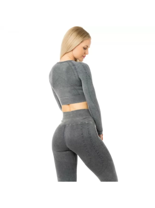 OnDuty női Fitness Edzőszett | Leggings & Hosszú Ujjú, Fitness felső (antracit)