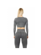 OnDuty női Fitness Edzőszett | Leggings & Hosszú Ujjú, Fitness felső (antracit)