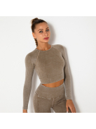 OnDuty női Fitness Edzőszett | Leggings & Hosszú Ujjú, Fitness felső (tejeskávé)