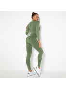 OnDuty női Fitness Edzőszett | Leggings & Hosszú Ujjú, Fitness felső (pisztácia zöld)