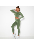 OnDuty női Fitness Edzőszett | Leggings & Hosszú Ujjú, Fitness felső (pisztácia zöld)