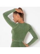 OnDuty női Fitness Edzőszett | Leggings & Hosszú Ujjú, Fitness felső (pisztácia zöld)
