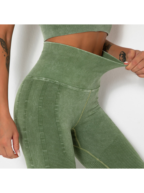 OnDuty női Fitness Edzőszett | Leggings & Hosszú Ujjú, Fitness felső (pisztácia zöld)