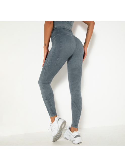 OnDuty női Fitness Edzőszett | Leggings & Hosszú Ujjú, Fitness felső (kékesszürke)