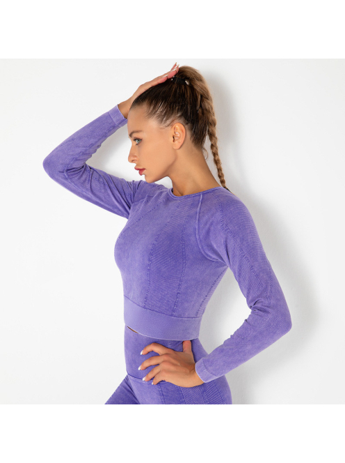 OnDuty női Fitness Edzőszett | Leggings & Hosszú Ujjú, Fitness felső (orgonalila)