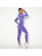 OnDuty női Fitness Edzőszett | Leggings & Hosszú Ujjú, Fitness felső (orgonalila)