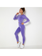 OnDuty női Fitness Edzőszett | Leggings & Hosszú Ujjú, Fitness felső (orgonalila)