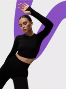 Bubble Butt női Fitness Edzőszett | Leggings & Hosszú Ujjú, Fitness felső (fekete)