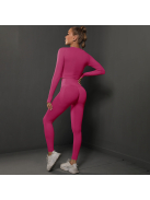 Fenomenica női Fitness Edzőszett | Leggings & hosszú ujjú felső (Pink)