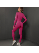 Fenomenica női Fitness Edzőszett | Leggings & hosszú ujjú felső (Pink)