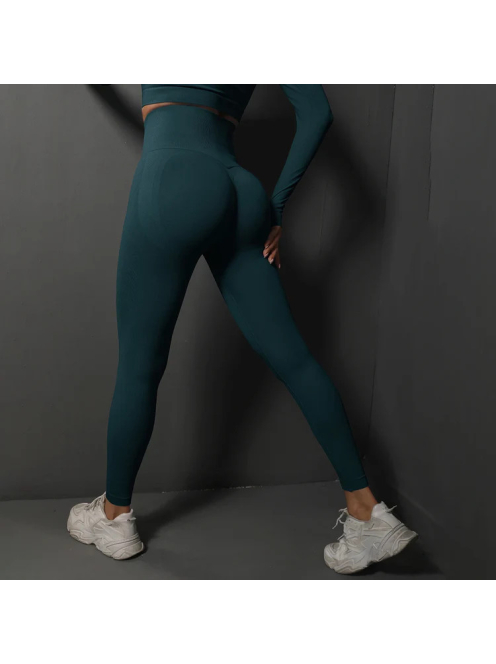 Fenomenica női Fitness Edzőszett | Leggings & Hosszú Ujjú, Fitness felső (Méregzöld)