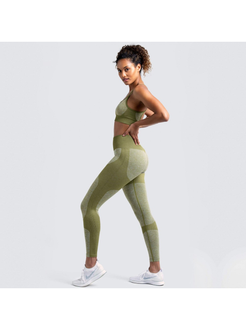 Varrásnélküli alakformáló fitnesz szett (olivazöld)