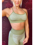 Varrásnélküli alakformáló fitnesz szett (olivazöld)