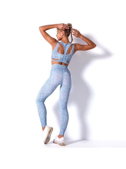 Racerback alakformáló fitnesz szett (kék)