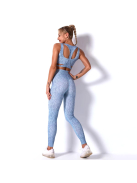 Racerback alakformáló fitnesz szett (kék)